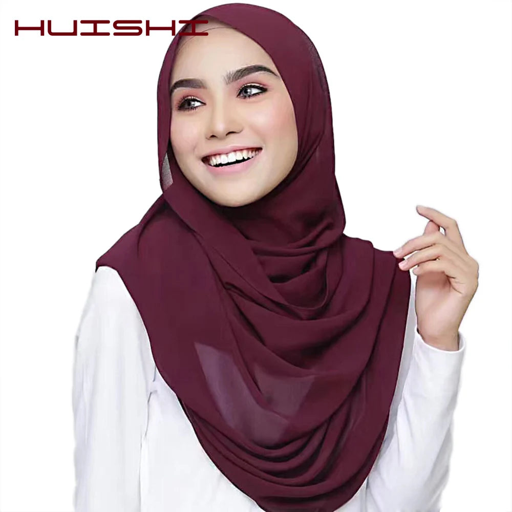 Foulard Hijab Chiffon Uni – 61 Couleurs au Choix