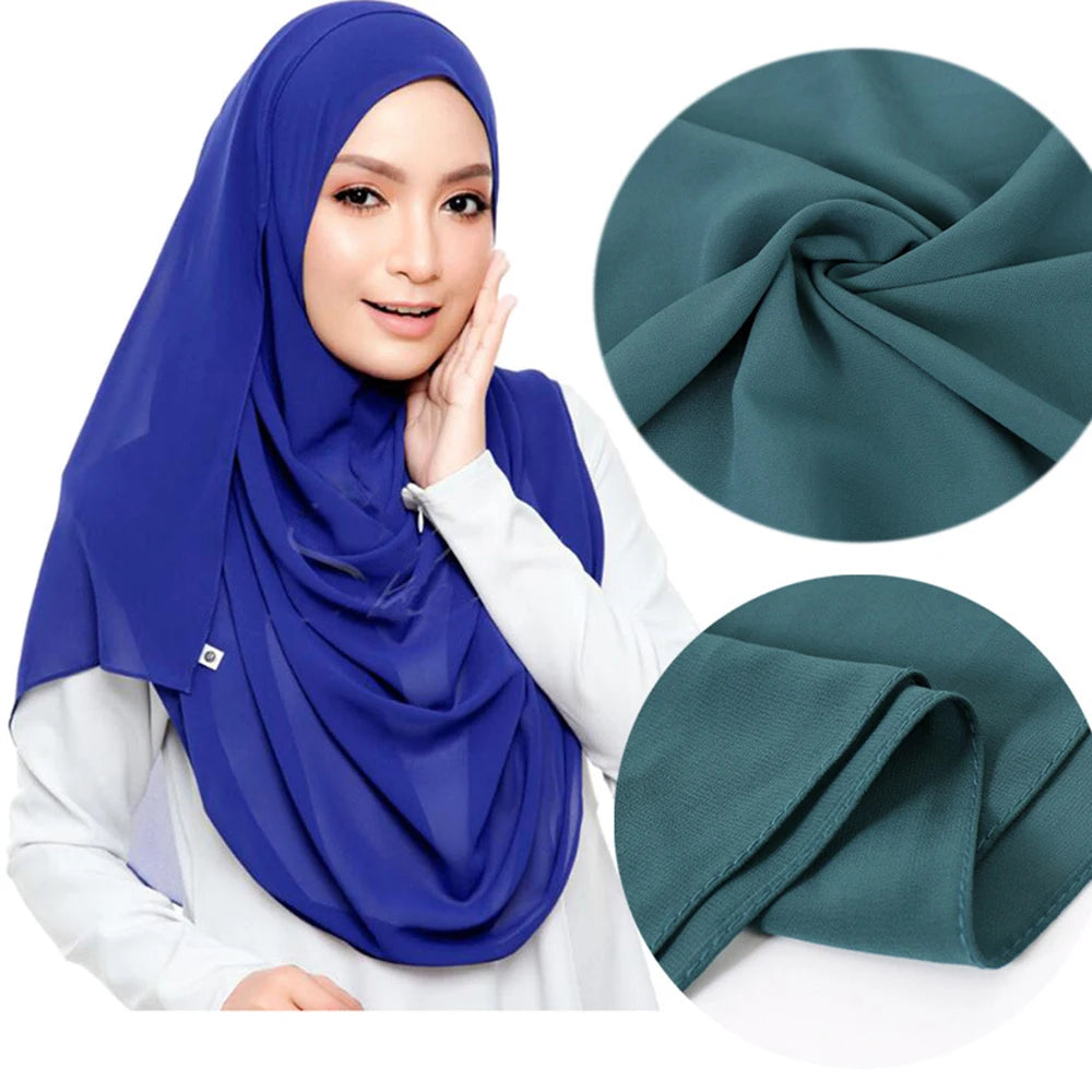 Foulard Hijab Chiffon Uni – 61 Couleurs au Choix