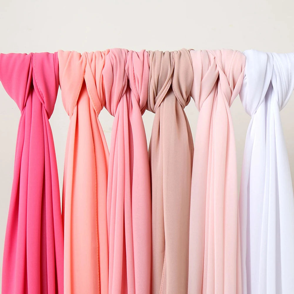 Foulard Hijab Chiffon Uni – 61 Couleurs au Choix