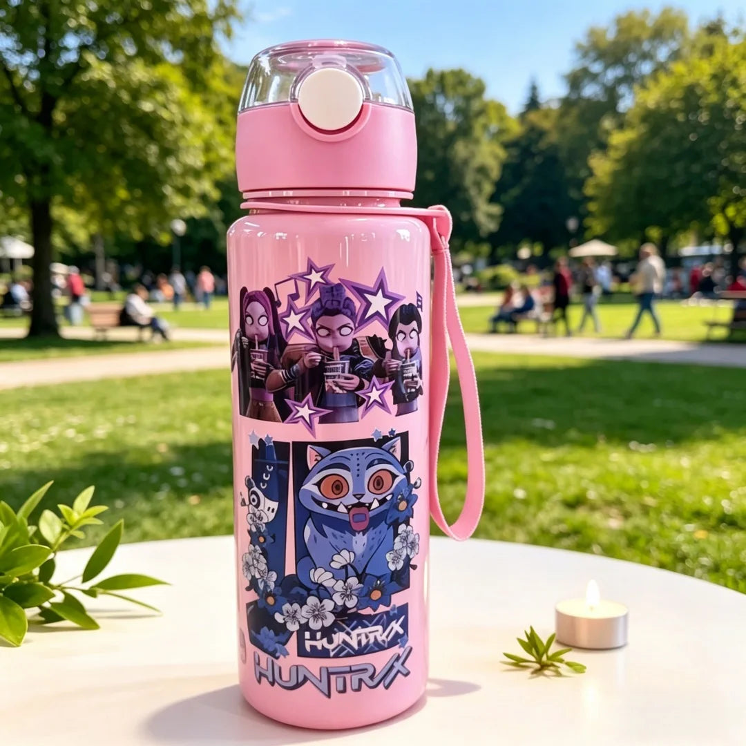 Gourde Cartoon avec Paille 700ml – Bouteille Anti-Fuite Portable pour Enfants
