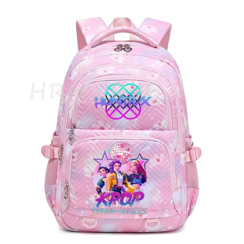 Sac à Dos K-pop Demon Hunters – Cartable Fille Fleurs Imprimées Style YK2