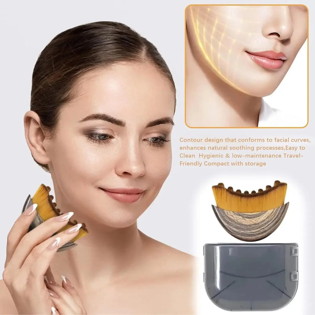 Brosse de Drainage Lymphatique Visage – Sculpteur Mâchoire & Contour