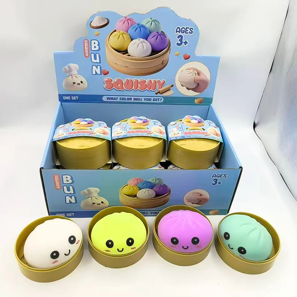 Boîte Surprise Dumpling Squishy Anti-Stress – Jouet Squeeze Rebondissant