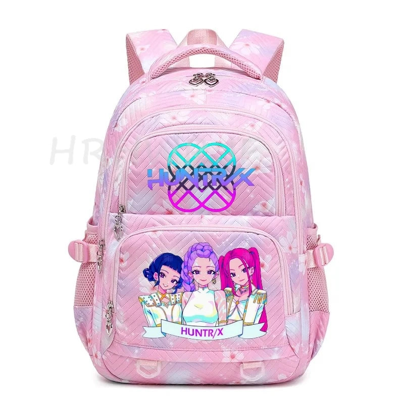 Sac à Dos K-pop Demon Hunters – Cartable Fille Fleurs Imprimées Style YK2