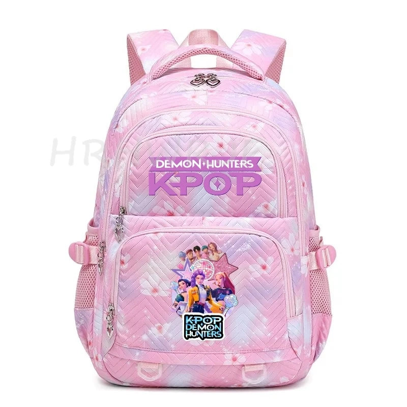 Sac à Dos K-pop Demon Hunters – Cartable Fille Fleurs Imprimées Style YK2