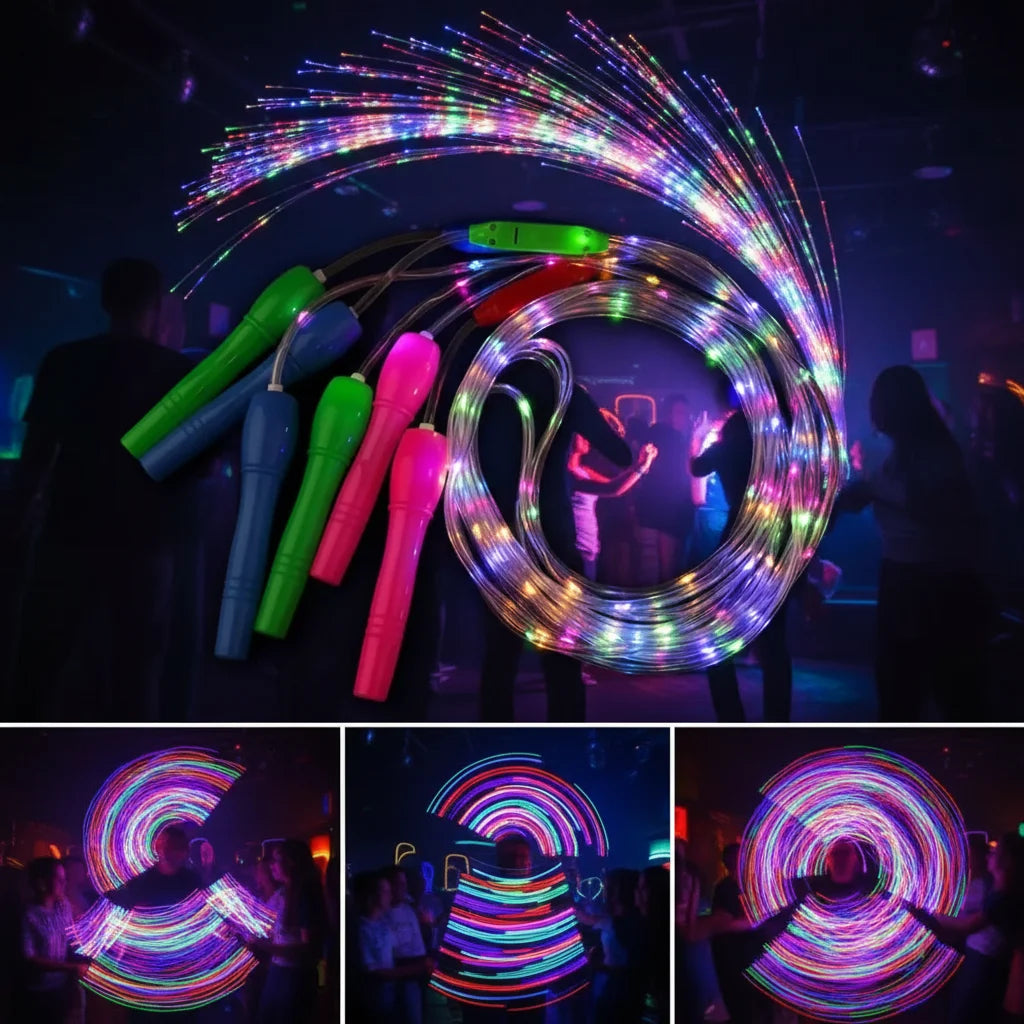 Corde à Sauter LED – Lumières RGB Clignotantes pour Fitness & Cardio