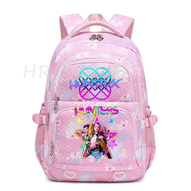 Sac à Dos K-pop Demon Hunters – Cartable Fille Fleurs Imprimées Style YK2