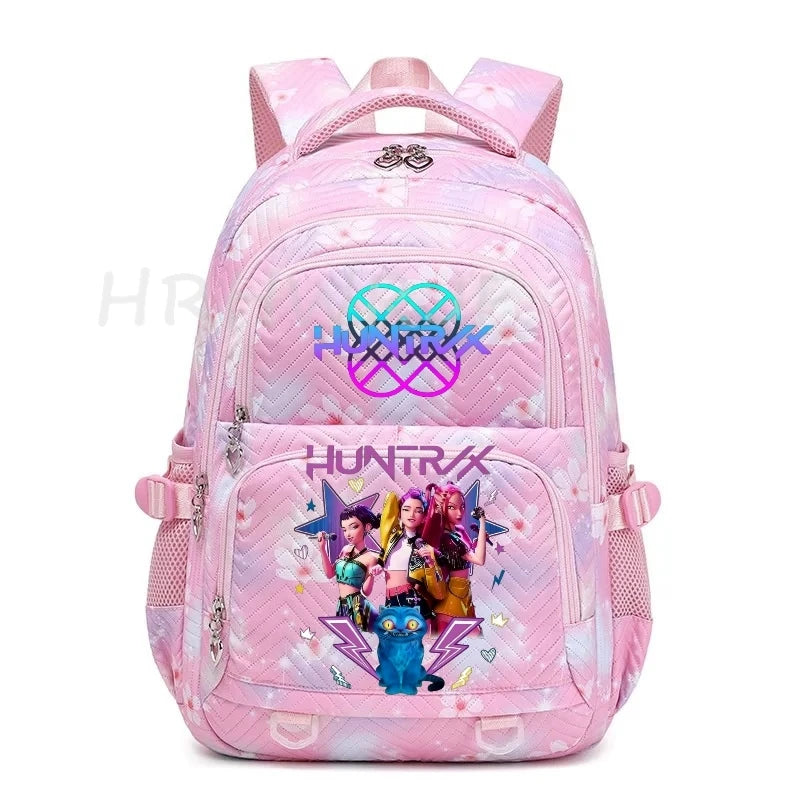 Sac à Dos K-pop Demon Hunters – Cartable Fille Fleurs Imprimées Style YK2