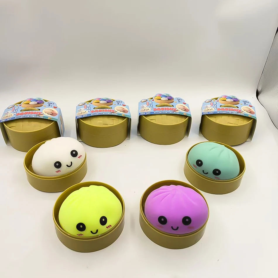 Boîte Surprise Dumpling Squishy Anti-Stress – Jouet Squeeze Rebondissant
