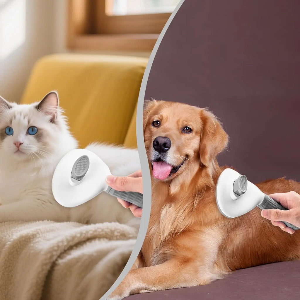 Brosse Autonettoyante pour Chien & Chat – Dêmêlage Facile en 1 Clic (Poils Courts & Longs)