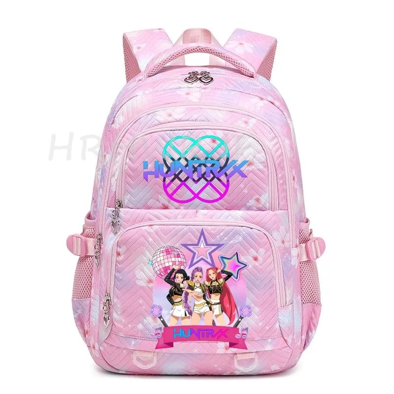 Sac à Dos K-pop Demon Hunters – Cartable Fille Fleurs Imprimées Style YK2
