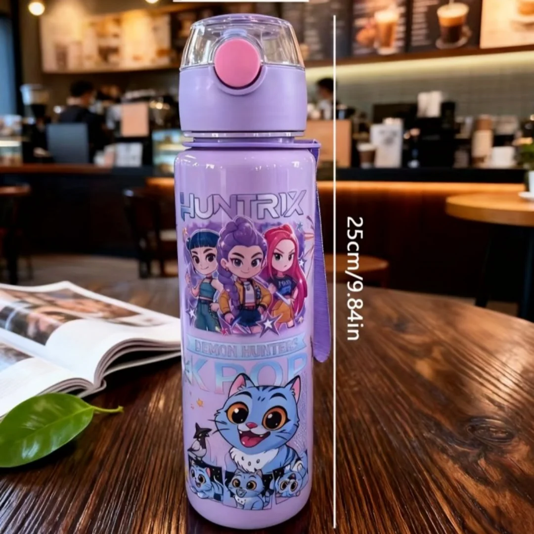 Gourde Cartoon avec Paille 700ml – Bouteille Anti-Fuite Portable pour Enfants