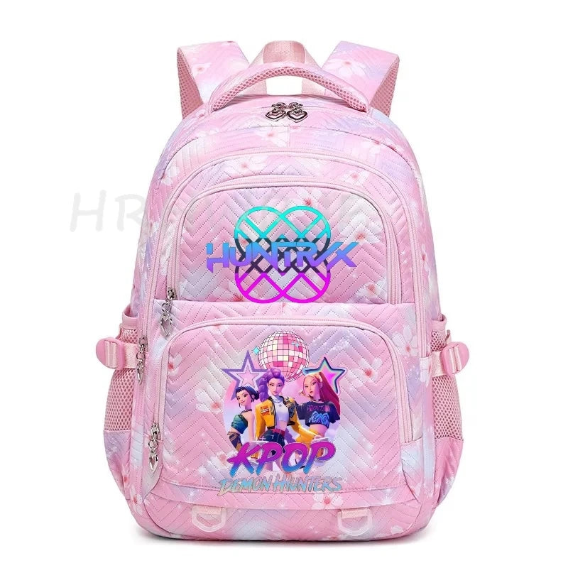Sac à Dos K-pop Demon Hunters – Cartable Fille Fleurs Imprimées Style YK2
