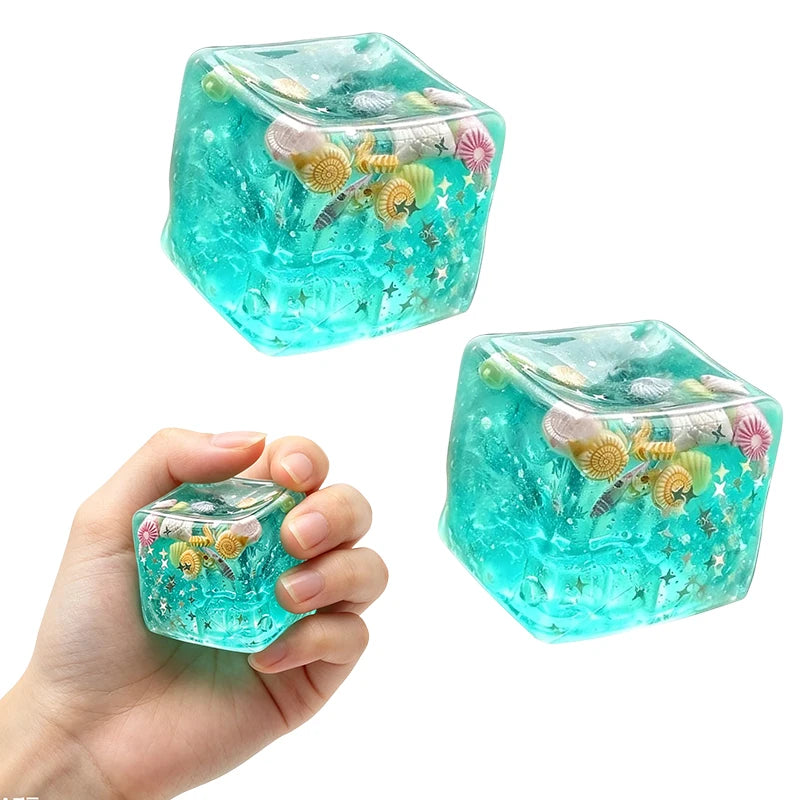 Balles Anti-Stress Squishy Océan – Jouet Squeeze Transparent Étoiles & Coquillages