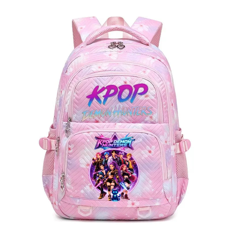 Sac à Dos K-pop Demon Hunters – Cartable Fille Fleurs Imprimées Style YK2