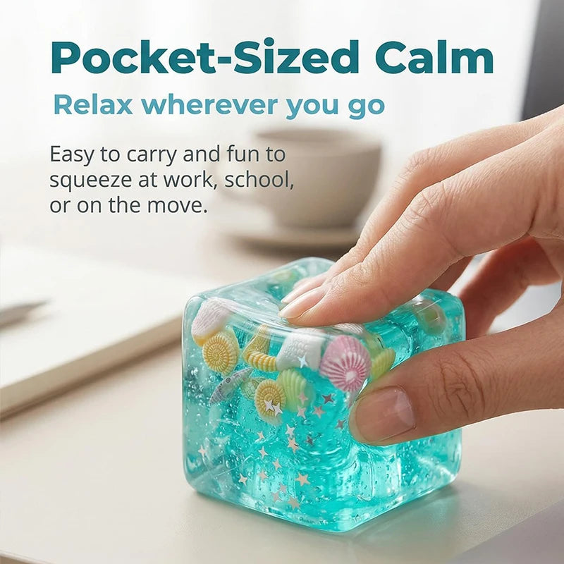 Balles Anti-Stress Squishy Océan – Jouet Squeeze Transparent Étoiles & Coquillages