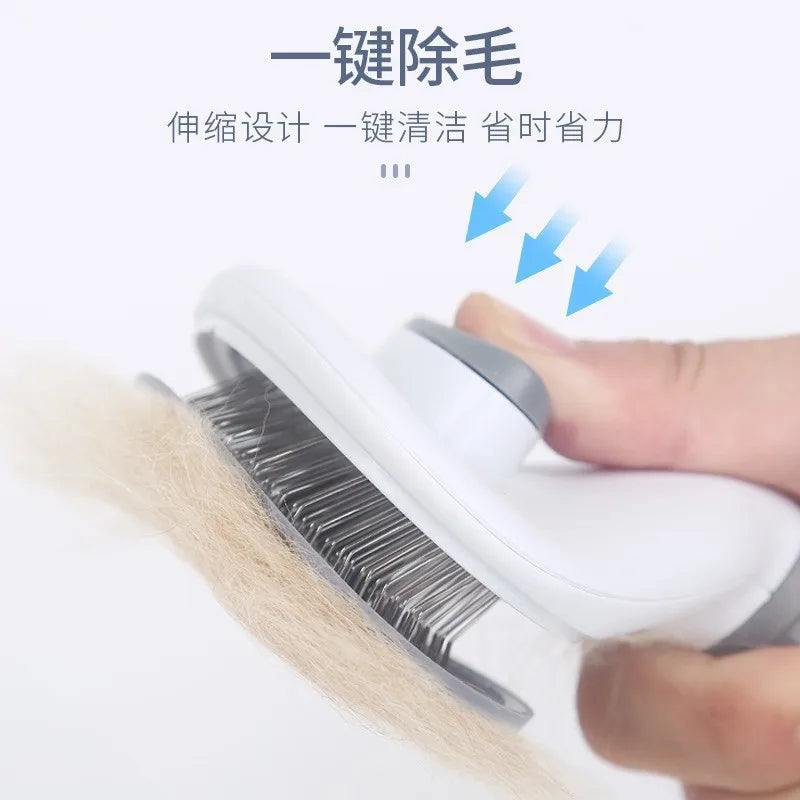Brosse Autonettoyante pour Chien & Chat – Dêmêlage Facile en 1 Clic (Poils Courts & Longs)