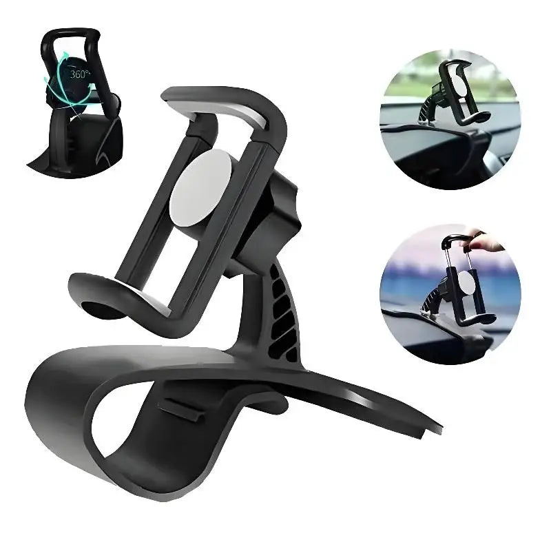 Support Téléphone Voiture Rotatif 360° – Fixation Tableau de Bord & Grille d'Aération, Compatible 4,7–6,9 pouces