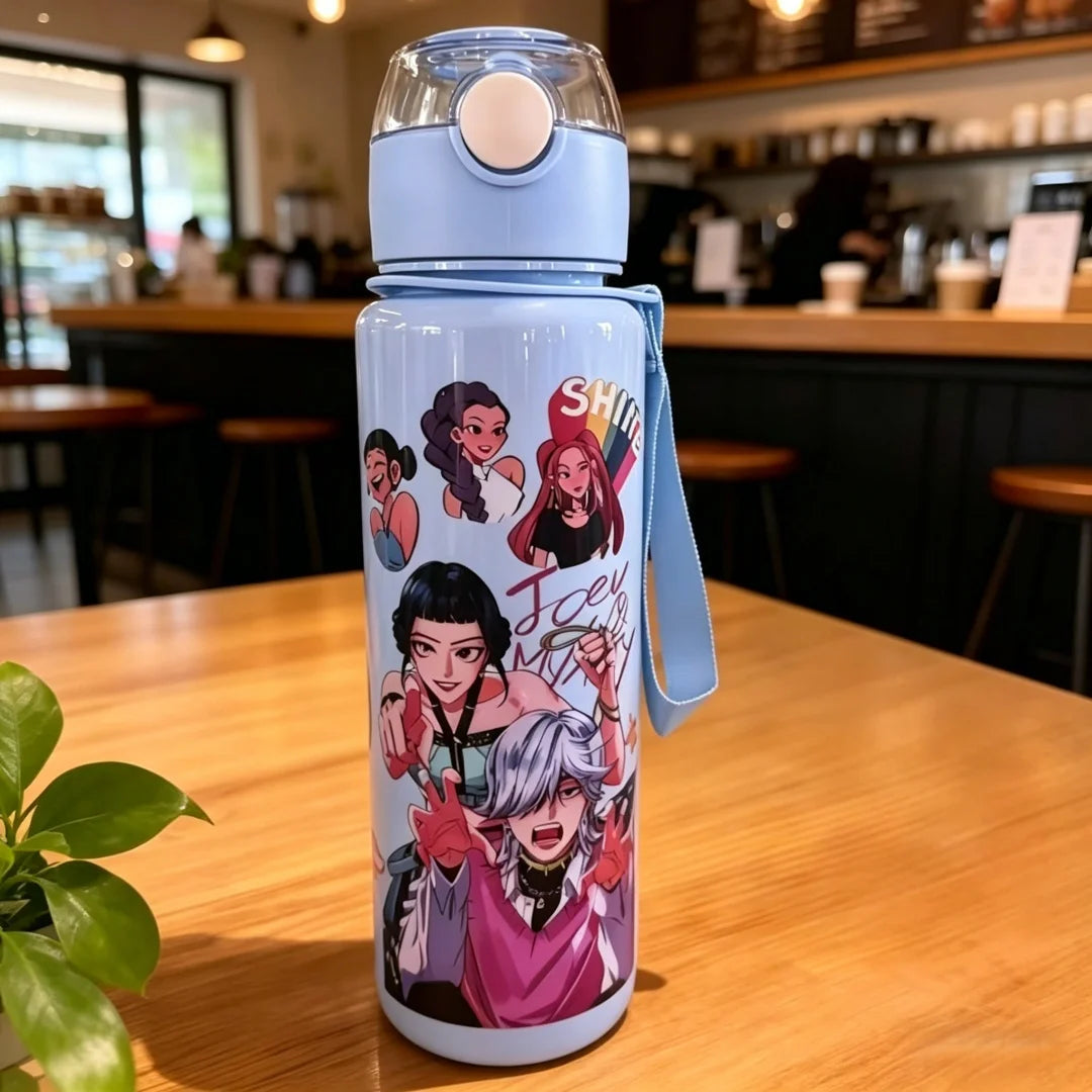 Gourde Cartoon avec Paille 700ml – Bouteille Anti-Fuite Portable pour Enfants
