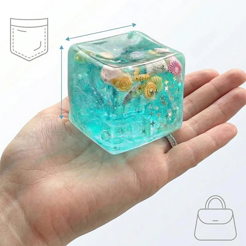 Balles Anti-Stress Squishy Océan – Jouet Squeeze Transparent Étoiles & Coquillages