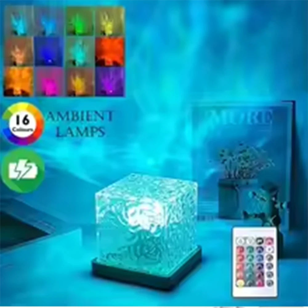 Lampe Projecteur Vagues Océan RGB 16 Couleurs avec Télécommande