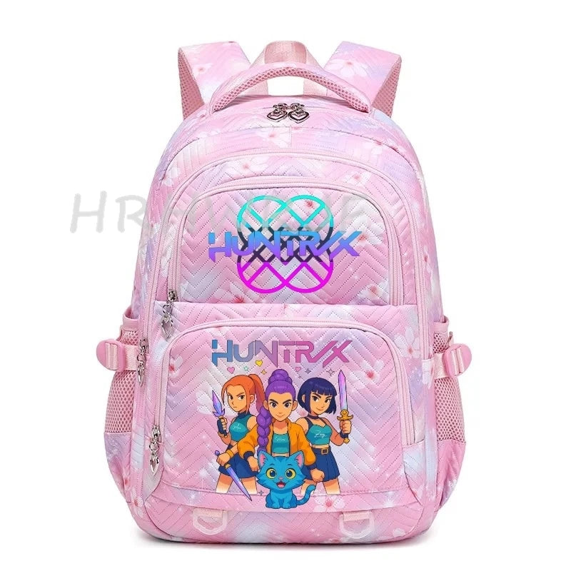 Sac à Dos K-pop Demon Hunters – Cartable Fille Fleurs Imprimées Style YK2