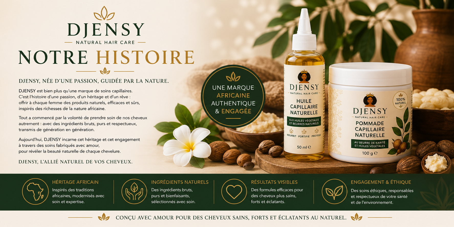 Guide d'utilisation Huile Capillaire Naturelle DJENSY en 5 étapes