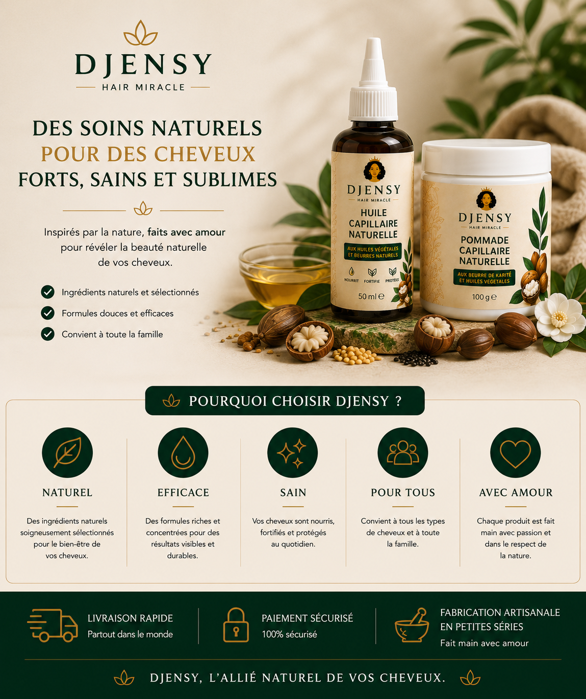 Pommade Capillaire Naturelle – DJENSY Hair Miracle